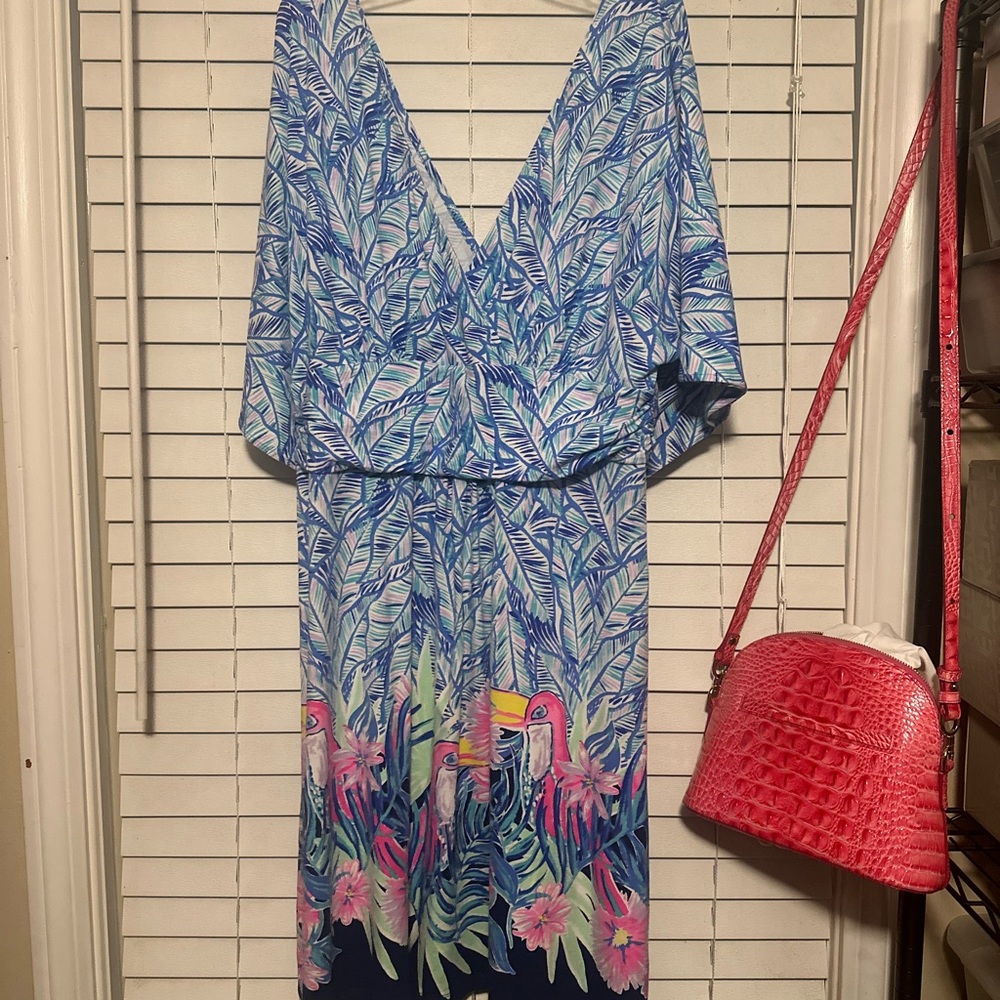 Tropical Blue and Pink Maxi Dress